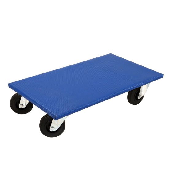 Meubelhondje 60 x 35 cm blauw dek rubber wiel 100 mm