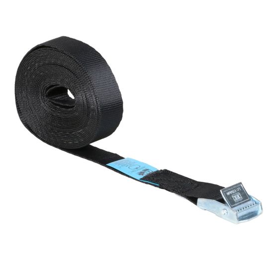 Spanband met Gesp 25 mm 5M Zwart - Verzinkte Klemgesp